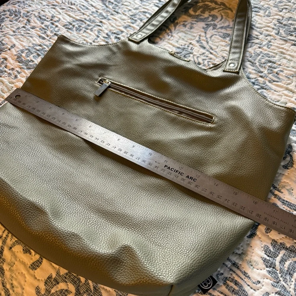 Sage Green Over the Shoulder Laptop Bag with Detachable Inner Purse